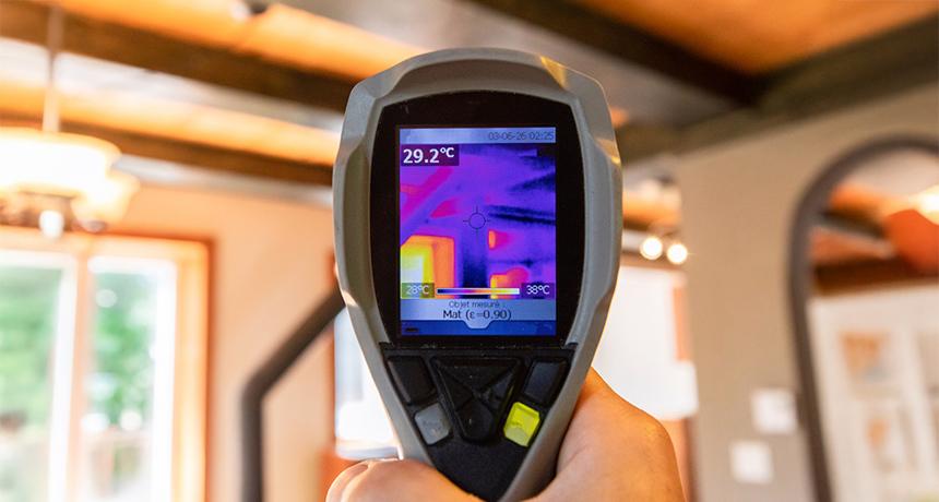 Inspection par thermographie.